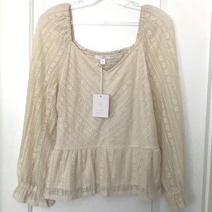 Lauren Conrad ivory blouse size X-large